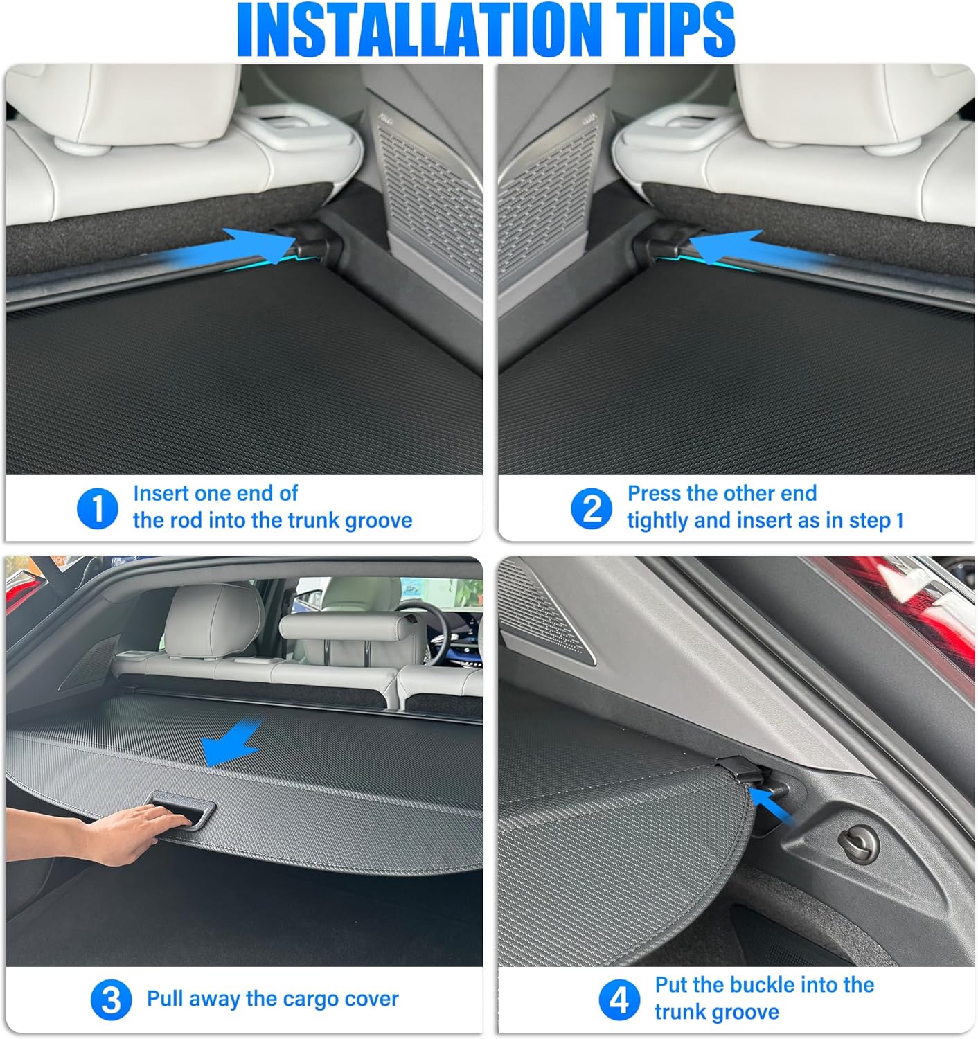 Cargo Cover for 2021-2025 Nissan Rogue, Retractable Rear Trunk Cover Compatible with 2023 2024 2025 Nissan Rogue Security Shielding Shade No Gap Car Accessory Black, Carbon Fiber